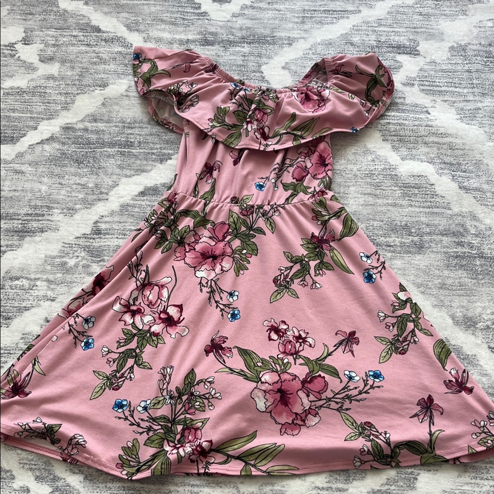 Source Unknown Pink Floral Kids Dress